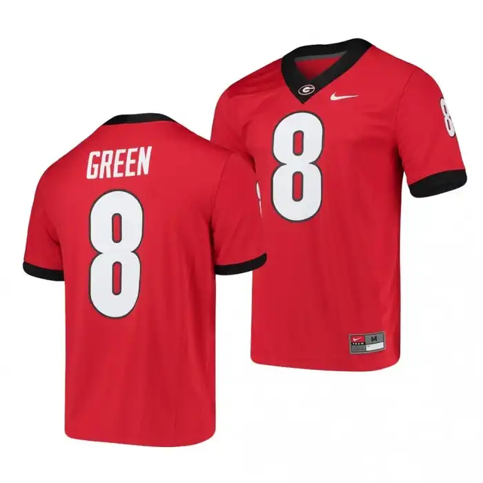 Men's Georgia Bulldogs #8 A.J. Green Red Alumni College Game Player Football Jersey 2410HIYO3