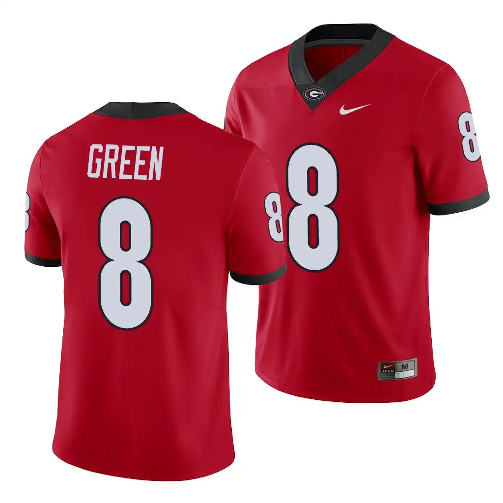 Men's Georgia Bulldogs #8 A.J. Green Red Player College Alumni Football Jersey 2410BSMZ7