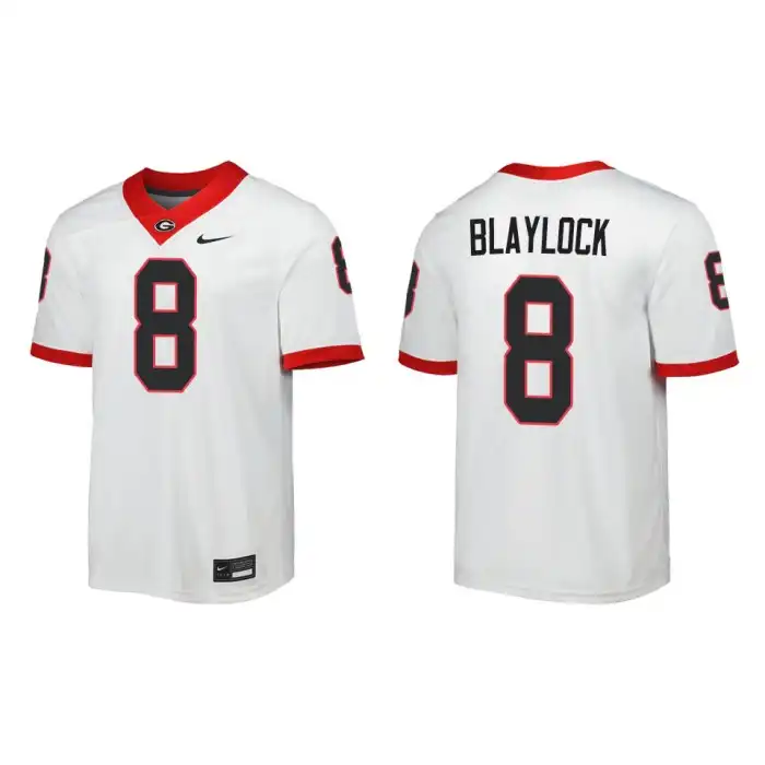 Men's Georgia Bulldogs #8 Dominick Blaylock Away White College Game Football Jersey 2410AKQZ1