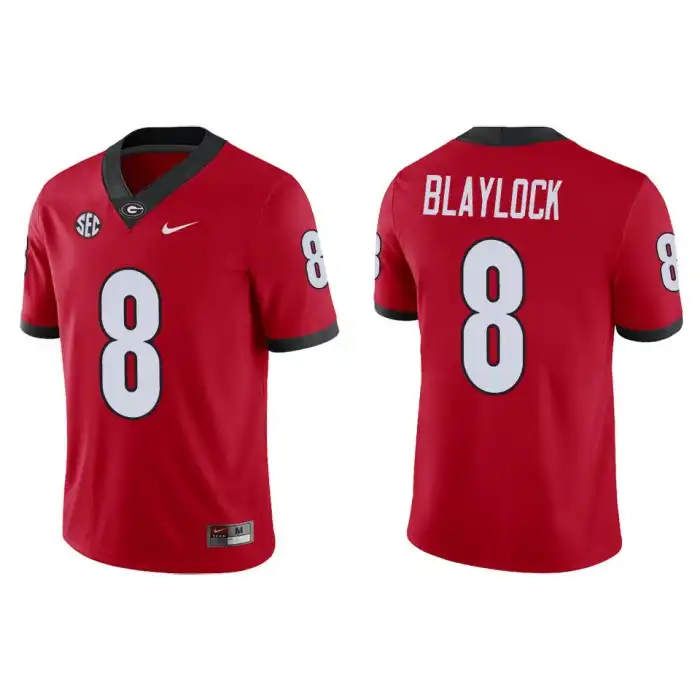 Men's Georgia Bulldogs #8 Dominick Blaylock Game College Red Football Jersey 2410UUSK5