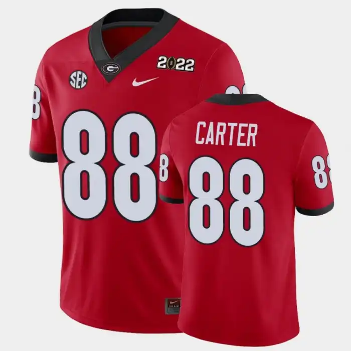 Men's Georgia Bulldogs #88 Jalen Carter 2021 National Champions Red College Game Football Jersey 2410BMRC4