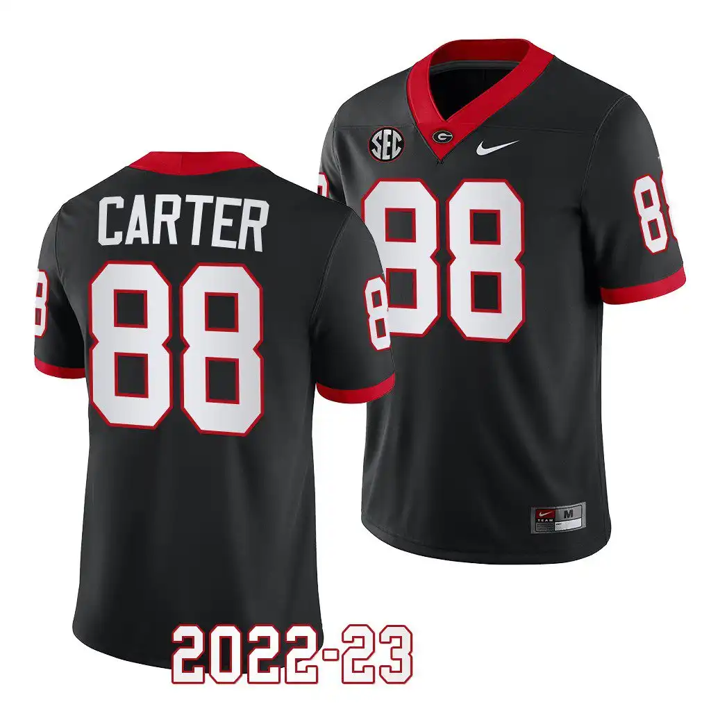 Men's Georgia Bulldogs #88 Jalen Carter 2022-23 Alternate College Black Football Jersey 2410KLHH8