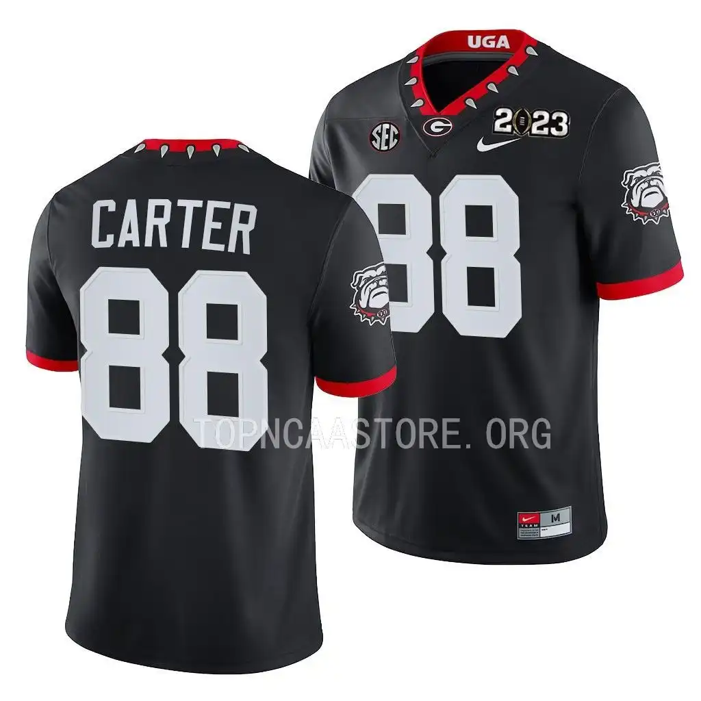 Men's Georgia Bulldogs #88 Jalen Carter 2023 National Championship Playoff College Black Football Jersey 2410LFRT1