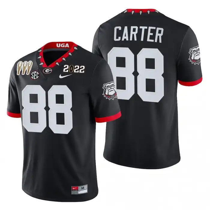 Men's Georgia Bulldogs #88 Jalen Carter 3-Times National Champions Black College CFP Alternate Football Jersey 2410AXZG4