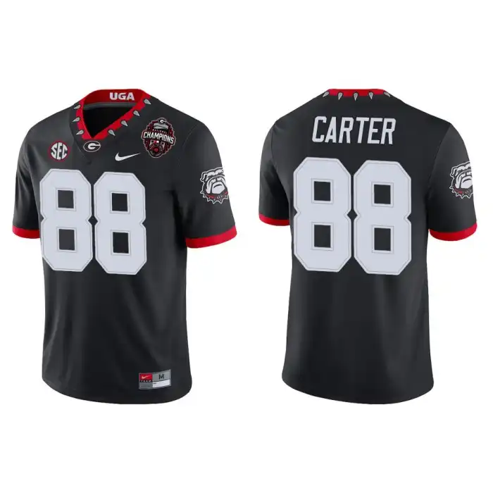 Men's Georgia Bulldogs #88 Jalen Carter Playoff Game College 2022 National Champions Black Football Jersey 2410IRMF6