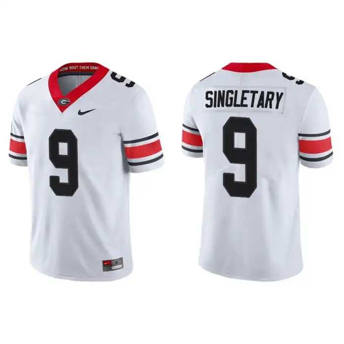 Men's Georgia Bulldogs #9 Jaheim Singletary Alternate White College Game Football Jersey 2410KQKC0