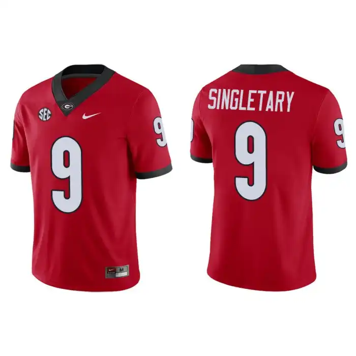 Men's Georgia Bulldogs #9 Jaheim Singletary Game College Red Football Jersey 2410ECIX2