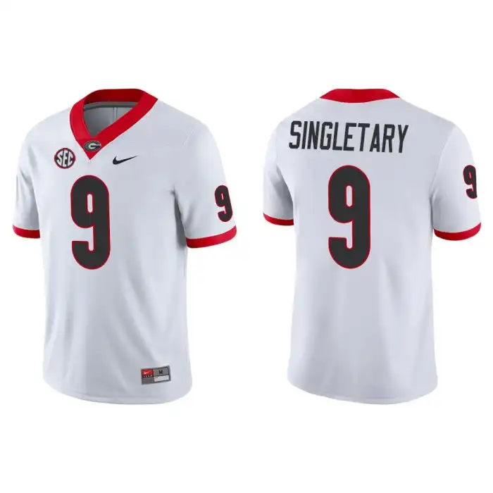 Men's Georgia Bulldogs #9 Jaheim Singletary Game College White Football Jersey 2410KTQK3