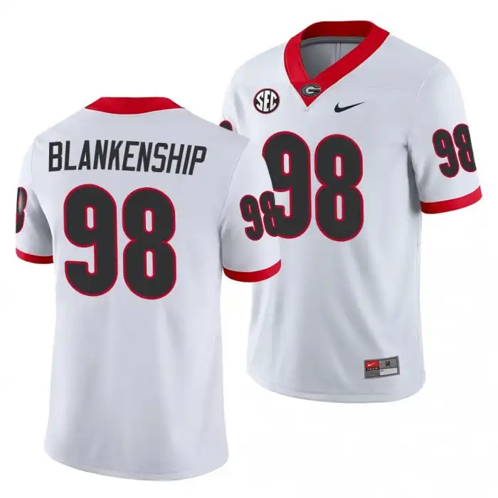 Men's Georgia Bulldogs #98 Rodrigo Blankenship White Game College Away Football Jersey 2410GFHL6