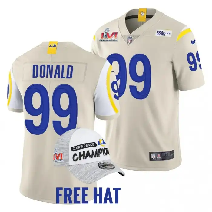 Men's Georgia Bulldogs #99 Aaron Donald Rams Alumni College Super Bowl LVI Bound Bone Football Jersey 2410EWGN8