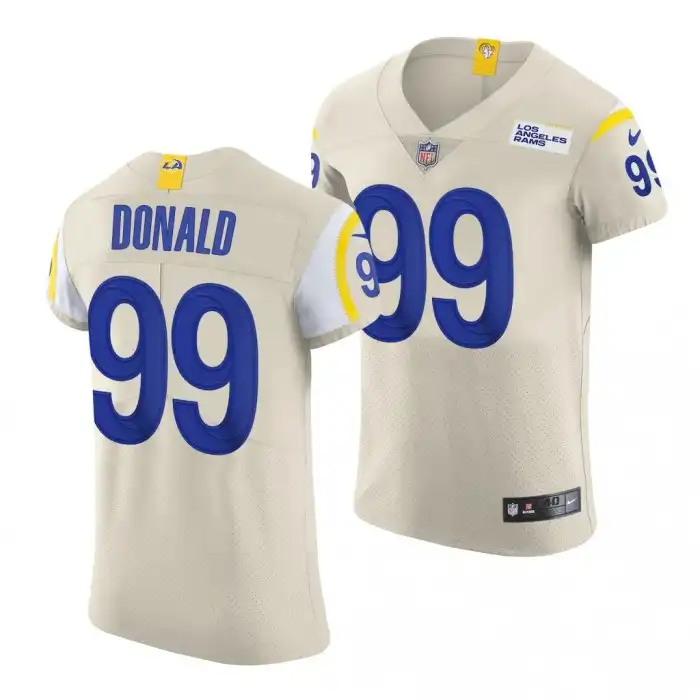 Men's Georgia Bulldogs #99 Aaron Donald Rams Alumni College Vapor Elite Cream Football Jersey 2410SUDE4