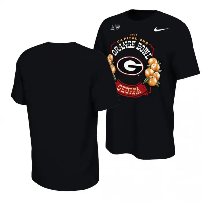 Men's Georgia Bulldogs Black Playoff College 2021 Orange Bowl Football T-Shirt 2410SBTQ5