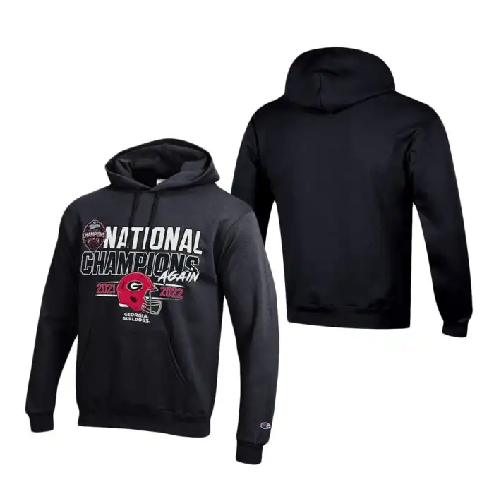 Men's Georgia Bulldogs Champion Playoff National Champions Pullover College Back-To-Back Black Football Hoodie 2410MPCM6