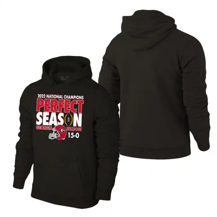 Men's Georgia Bulldogs Original Retro Brand 2022 National Champions Black College Playoff Perfect Season Pullover Football Hoodie 2410LLWZ5