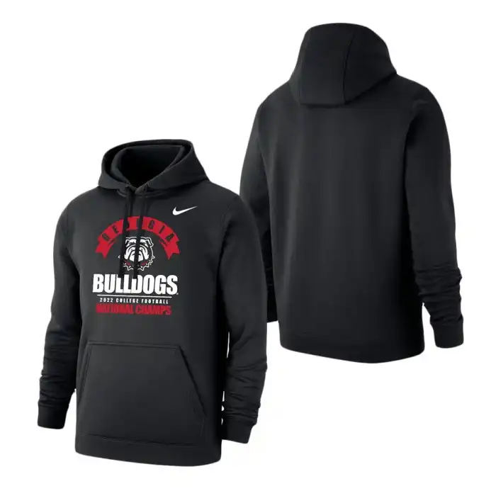 Men's Georgia Bulldogs Playoff Banner Club Pullover College 2022 National Champions Black Football Hoodie 2410XWXV7