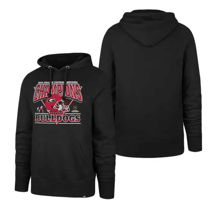 Men's Georgia Bulldogs Playoff Helmet Pullover College 2022 National Champions Black Football Hoodie 2410FOJK1