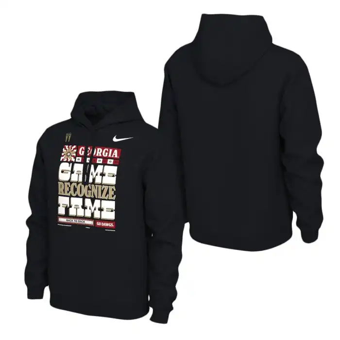 Men's Georgia Bulldogs Playoff Locker Room Black College 2022 National Champions Pullover Football Hoodie 2410BORB7