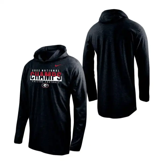 Men's Georgia Bulldogs Playoff Long Sleeve College 2022 National Champions Black Football Hoodie 2410SCOZ8