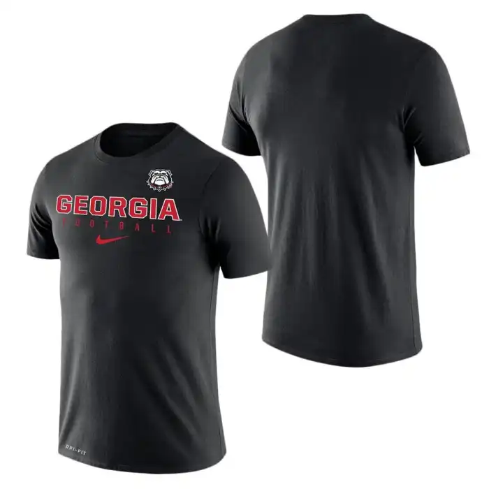 Men's Georgia Bulldogs Practice Legend Performance College Black Football T-Shirt 2410TLSF8