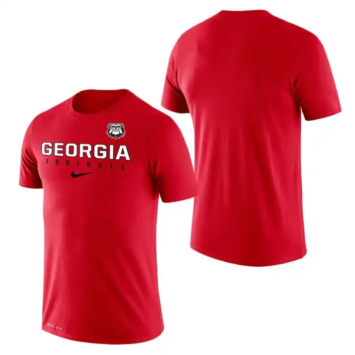 Men's Georgia Bulldogs Practice Legend Performance College Red Football T-Shirt 2410QXVI1