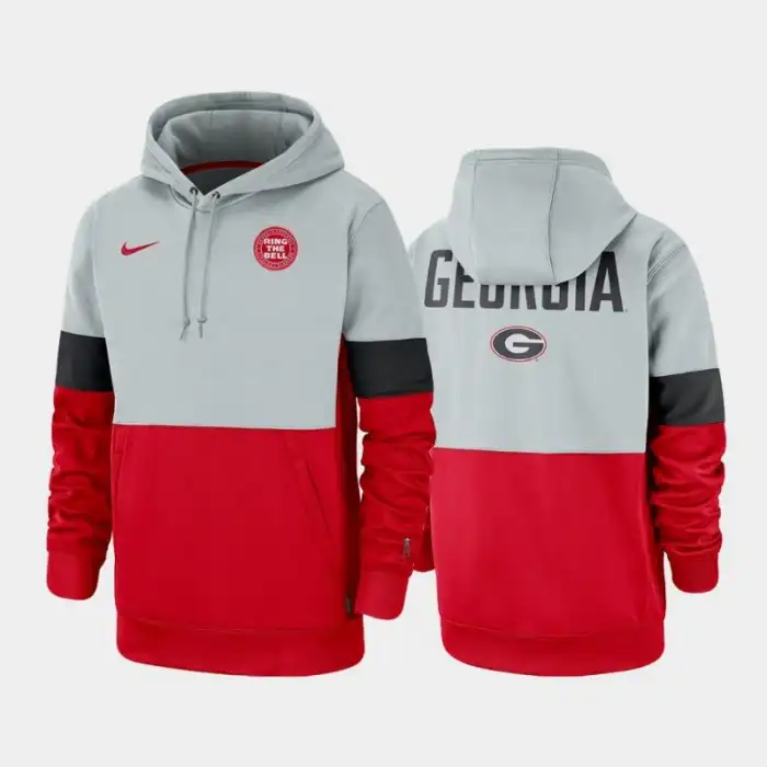 Men's Georgia Bulldogs Rivalry Gray College Pullover Red Football Hoodie 2410HUDW5