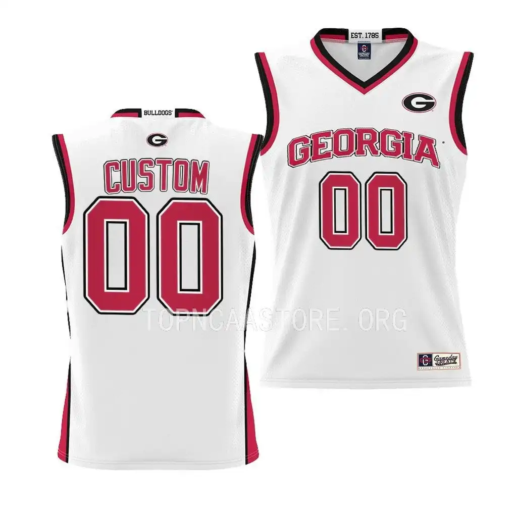 Youth Georgia Bulldogs #00 Custom Pick-A-Player College White Basketball Jersey 2410GQXY2