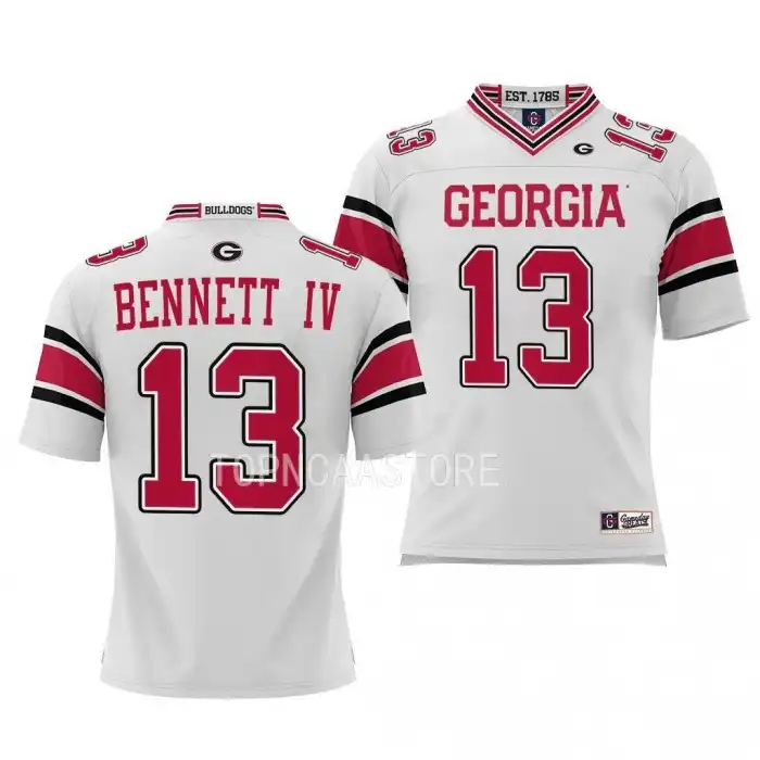 Youth Georgia Bulldogs #13 Stetson Bennett White College Pick-A-Player Football Jersey 2410JNVS0