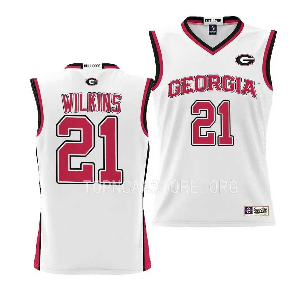 Youth Georgia Bulldogs #21 Dominique Wilkins Pick-A-Player College White Basketball Jersey 2410EION3