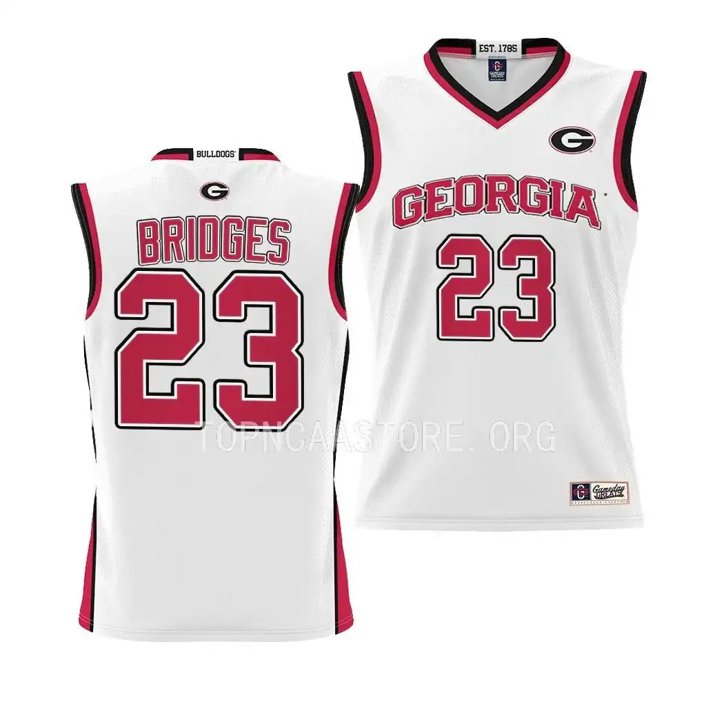 Youth Georgia Bulldogs #23 Braelen Bridges Pick-A-Player College White Basketball Jersey 2410HOME7