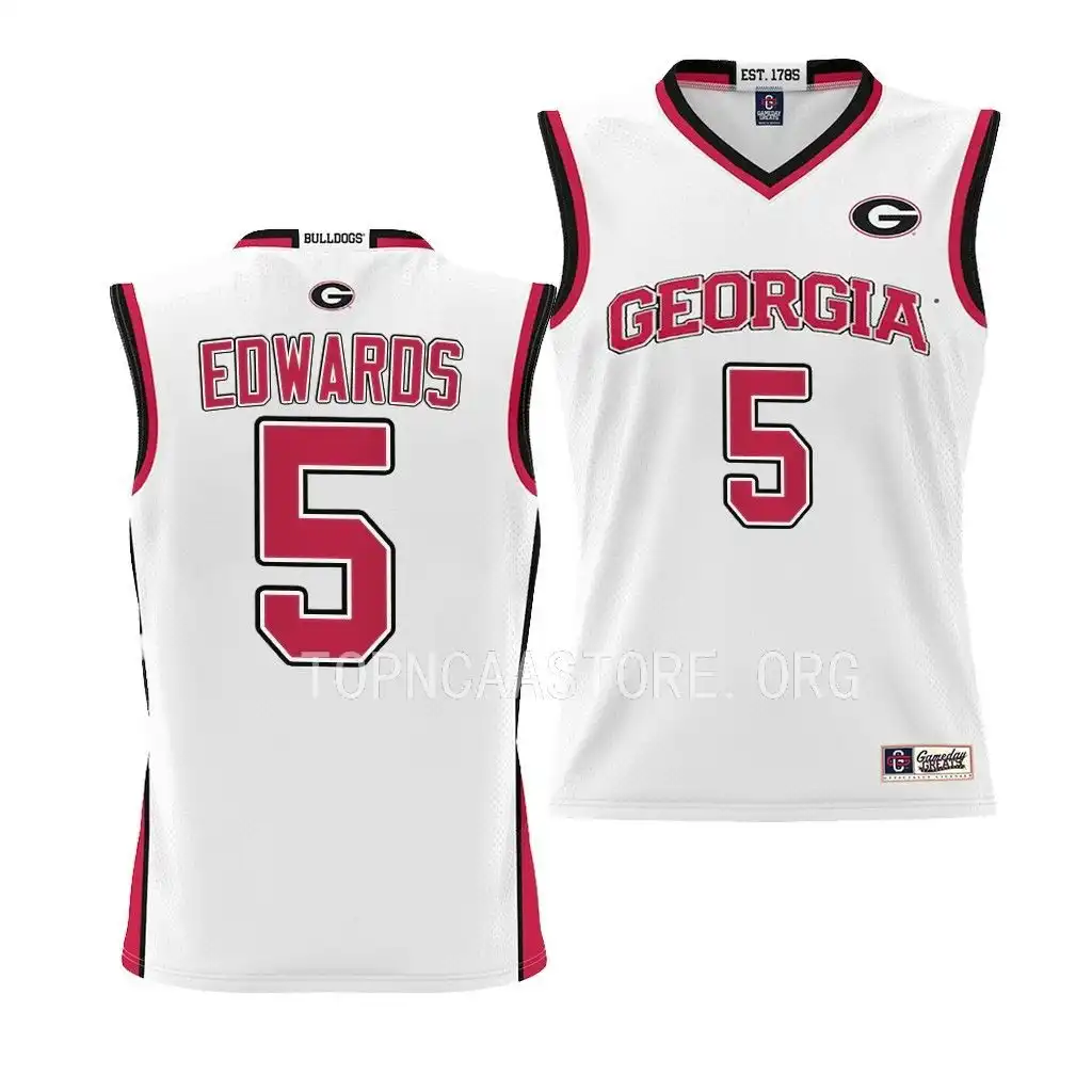 Youth Georgia Bulldogs #5 Anthony Edwards Pick-A-Player College White Basketball Jersey 2410DQYC1