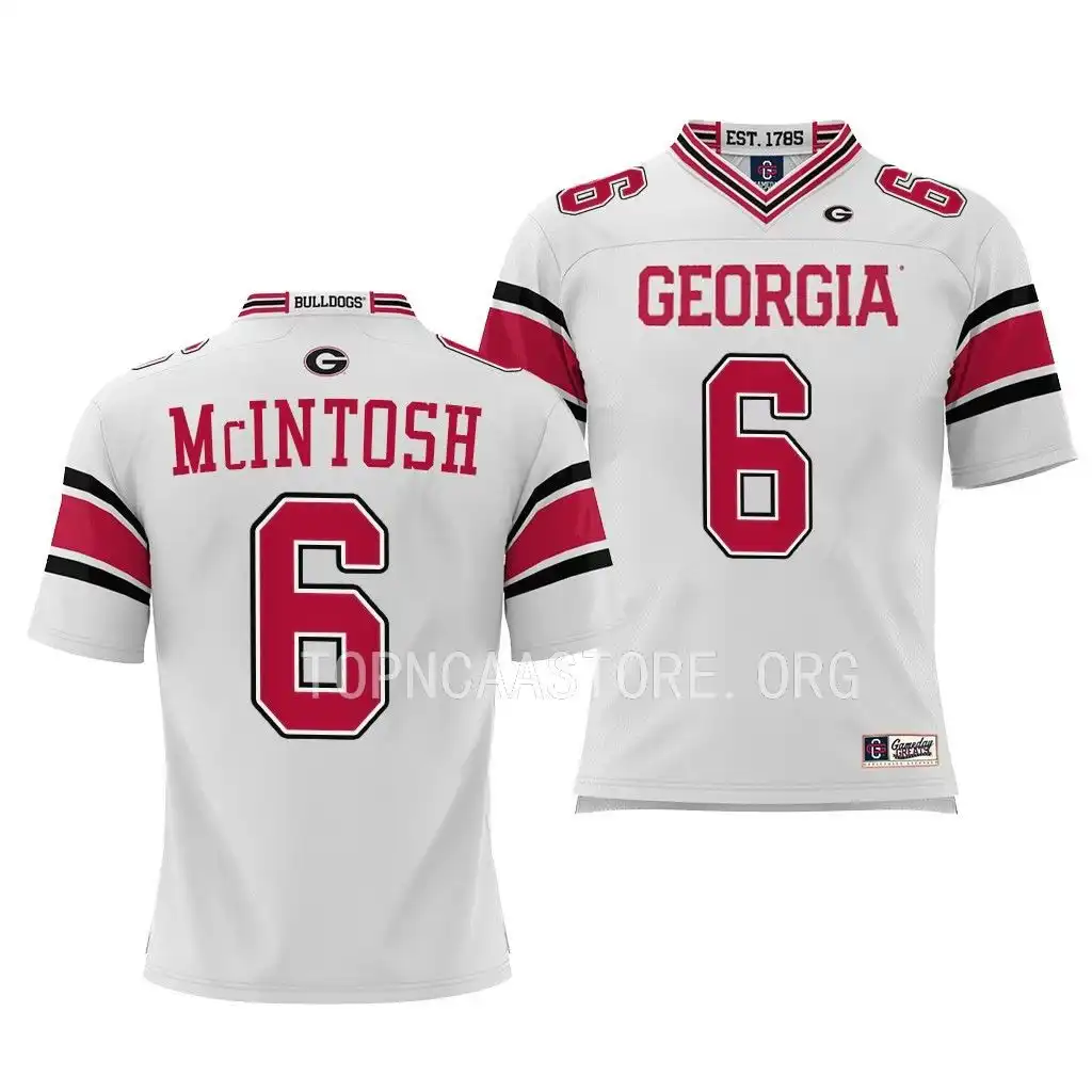 Youth Georgia Bulldogs #6 Kenny McIntosh White College Pick-A-Player Football Jersey 2410FJUC4