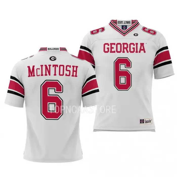 Youth Georgia Bulldogs #6 Kenny McIntosh White College Pick-A-Player Football Jersey 2410FXEA6