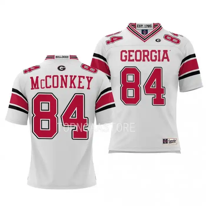 Youth Georgia Bulldogs #84 Ladd McConkey White College Pick-A-Player Football Jersey 2410ARAL0